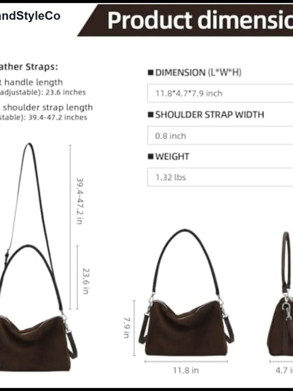 Faux Suede Tote Bag with Straps, Adjustable Crossbody Hobo Purse, Shoulder